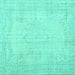 Square Machine Washable Persian Turquoise Traditional Area Rugs, wshtr3847turq