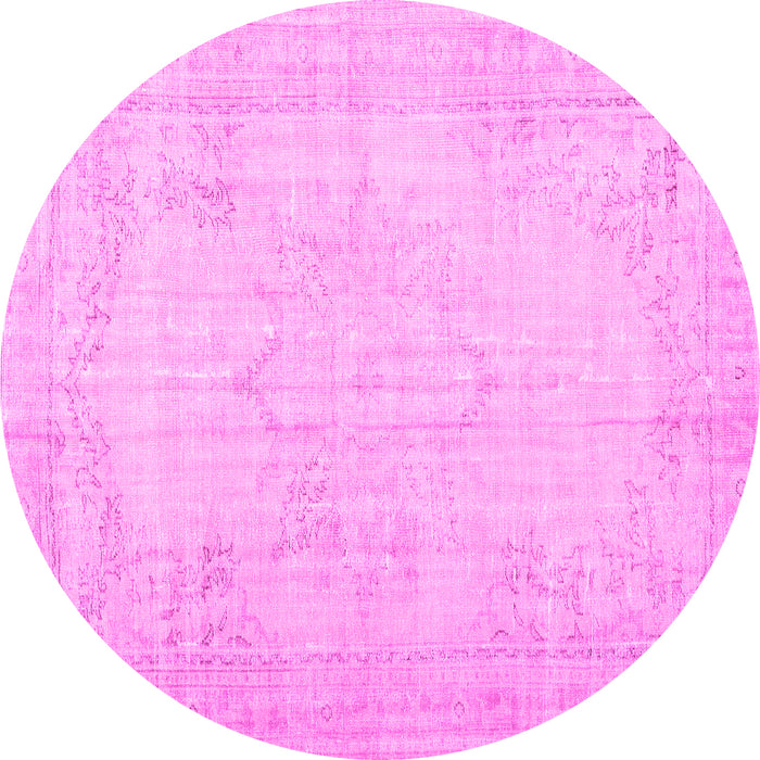 Round Persian Pink Traditional Rug, tr3847pnk