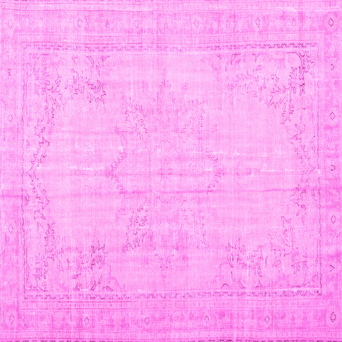 Square Machine Washable Persian Pink Traditional Rug, wshtr3847pnk