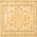 Square Persian Brown Traditional Rug, tr3848brn