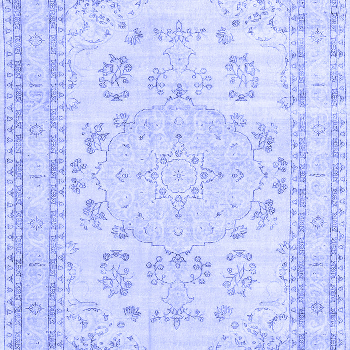 Machine Washable Persian Blue Traditional Rug, wshtr3848blu