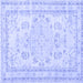 Square Persian Blue Traditional Rug, tr3848blu