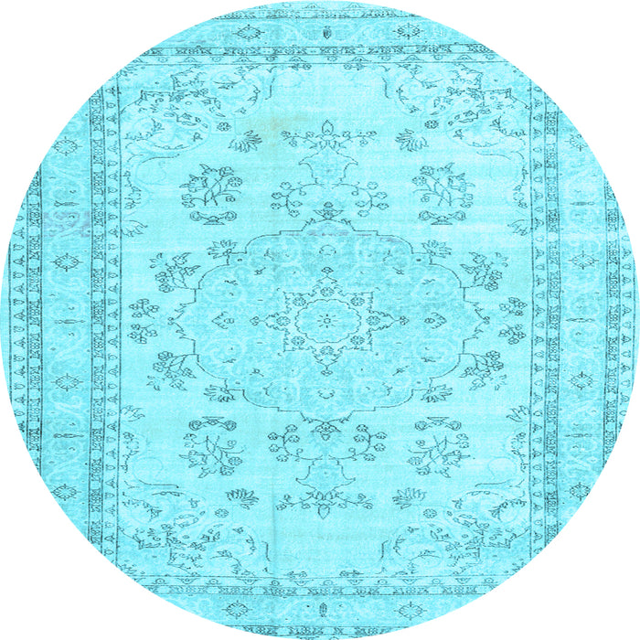 Round Persian Light Blue Traditional Rug, tr3848lblu