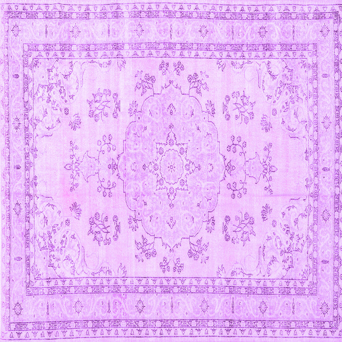 Square Machine Washable Persian Purple Traditional Area Rugs, wshtr3848pur