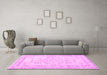 Machine Washable Persian Pink Traditional Rug in a Living Room, wshtr3848pnk