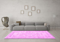 Machine Washable Persian Pink Traditional Rug, wshtr3848pnk