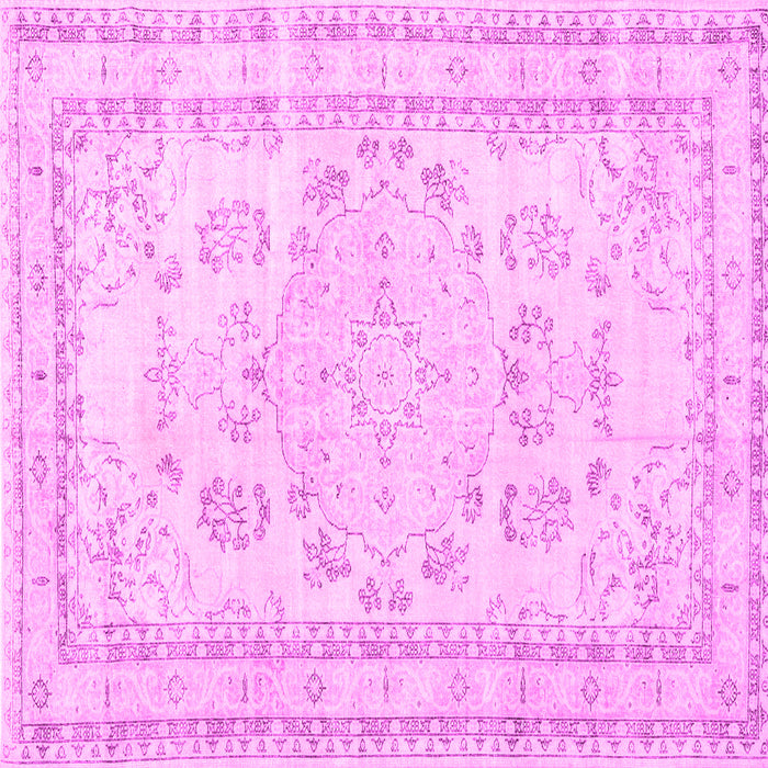 Square Machine Washable Persian Pink Traditional Rug, wshtr3848pnk