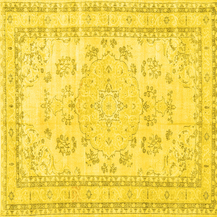 Square Persian Yellow Traditional Rug, tr3848yw