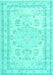 Machine Washable Persian Turquoise Traditional Area Rugs, wshtr3848turq