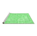 Sideview of Machine Washable Persian Emerald Green Traditional Area Rugs, wshtr3848emgrn