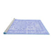 Sideview of Machine Washable Persian Blue Traditional Rug, wshtr3848blu