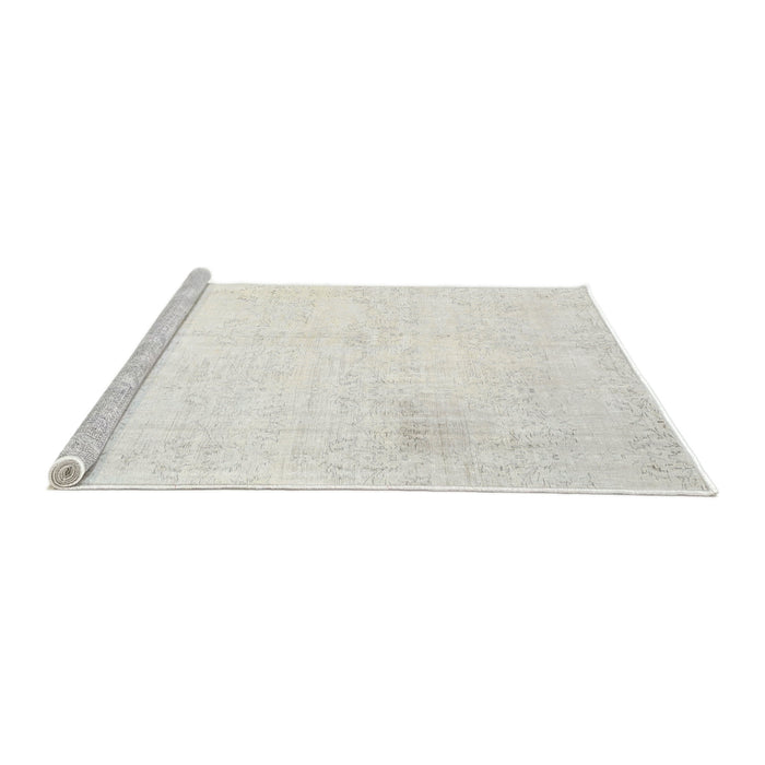 Sideview of Machine Washable Traditional Dark White Beige Rug, wshtr3849