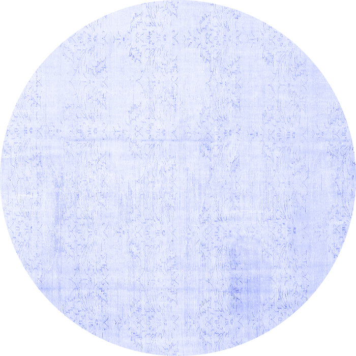 Round Persian Blue Traditional Rug, tr3849blu
