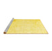 Sideview of Machine Washable Persian Yellow Traditional Rug, wshtr3849yw