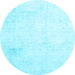 Round Persian Light Blue Traditional Rug, tr3849lblu