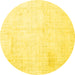 Round Persian Yellow Traditional Rug, tr3849yw