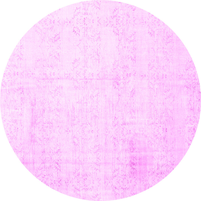 Round Persian Pink Traditional Rug, tr3849pnk