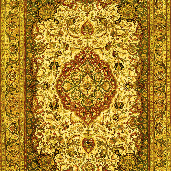 Medallion Yellow Traditional Rug, tr384yw