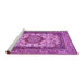 Sideview of Machine Washable Medallion Purple Traditional Area Rugs, wshtr384pur