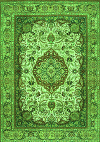 Medallion Green Traditional Rug, tr384grn