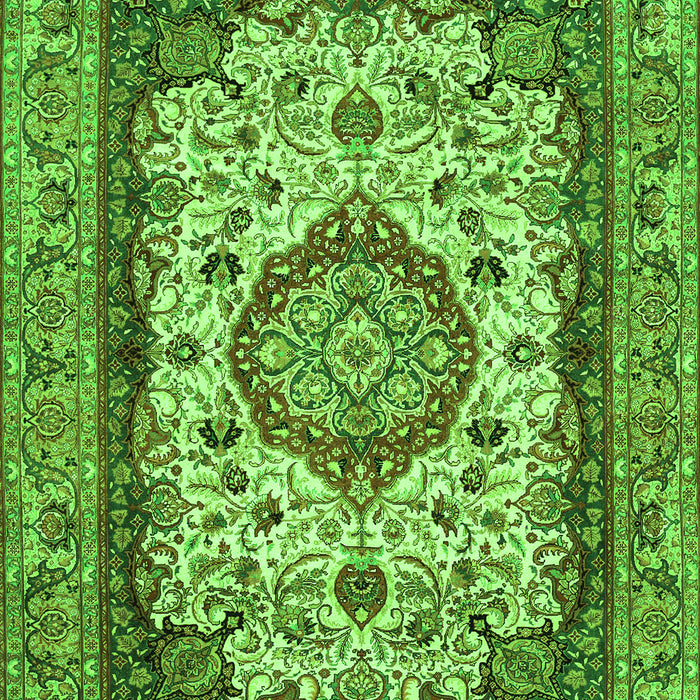 Medallion Green Traditional Rug, tr384grn