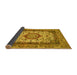 Sideview of Medallion Yellow Traditional Rug, tr384yw