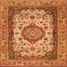 Serging Thickness of Medallion Orange Traditional Rug, tr384org