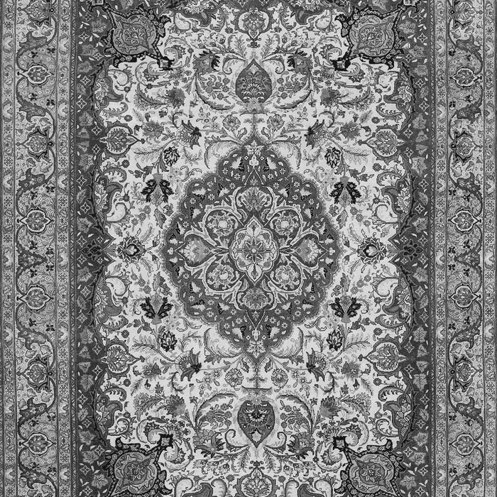 Serging Thickness of Machine Washable Medallion Gray Traditional Rug, wshtr384gry