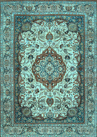 Medallion Light Blue Traditional Rug, tr384lblu