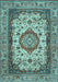 Medallion Light Blue Traditional Rug, tr384lblu