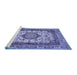 Sideview of Machine Washable Medallion Blue Traditional Rug, wshtr384blu