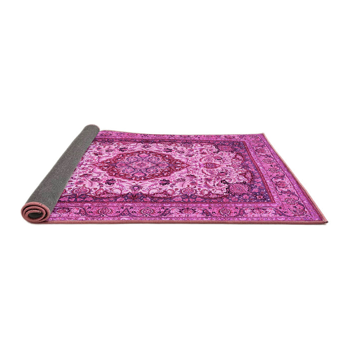 Sideview of Medallion Pink Traditional Rug, tr384pnk