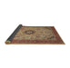 Sideview of Traditional Saffron Red Medallion Rug, tr385