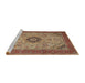 Sideview of Machine Washable Traditional Saffron Red Rug, wshtr385