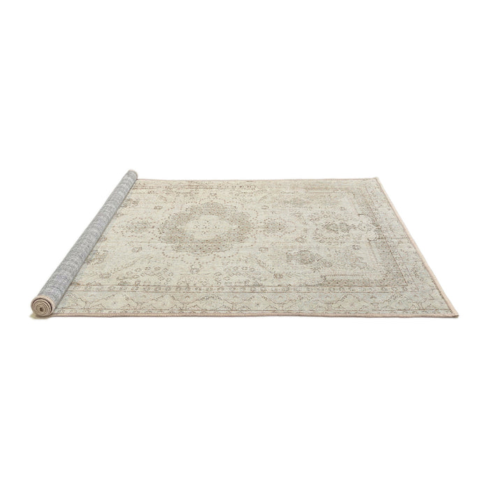 Sideview of Machine Washable Traditional Gold Rug, wshtr3850