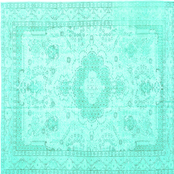 Square Persian Turquoise Traditional Rug, tr3850turq