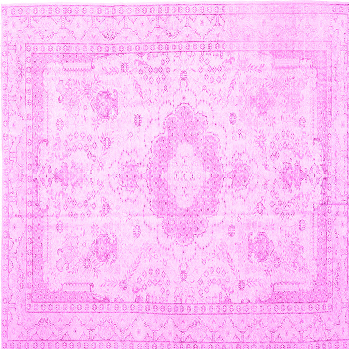 Square Machine Washable Persian Pink Traditional Rug, wshtr3850pnk