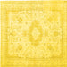 Square Persian Yellow Traditional Rug, tr3850yw