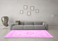 Machine Washable Persian Pink Traditional Rug, wshtr3850pnk