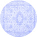 Round Persian Blue Traditional Rug, tr3850blu