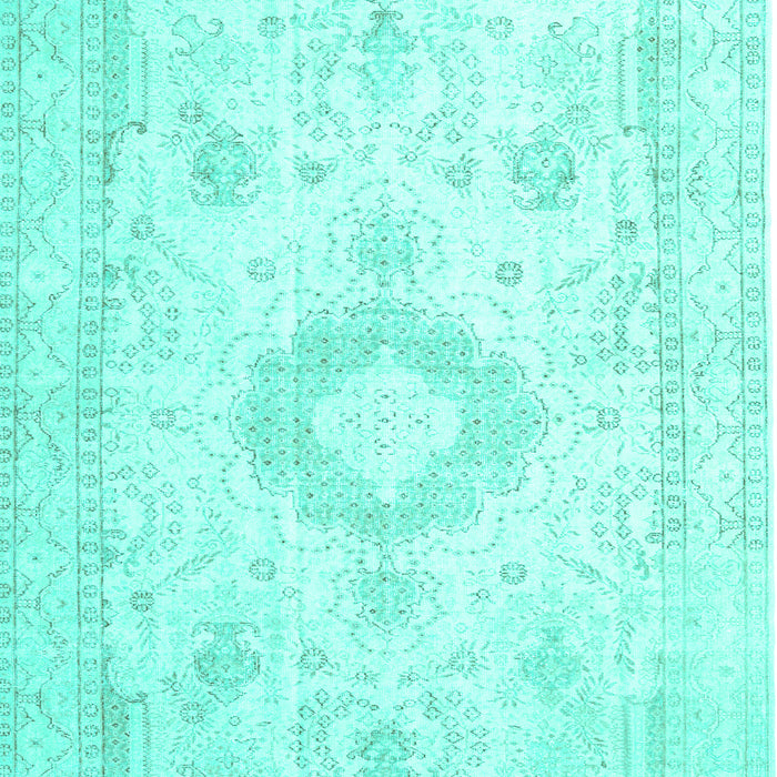 Machine Washable Persian Turquoise Traditional Area Rugs, wshtr3850turq