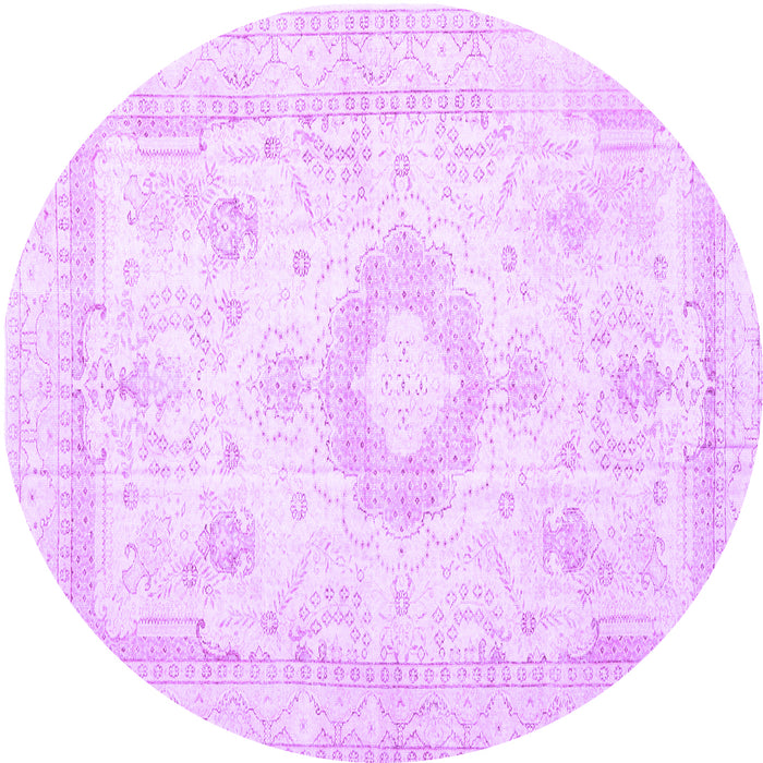 Round Persian Purple Traditional Rug, tr3850pur
