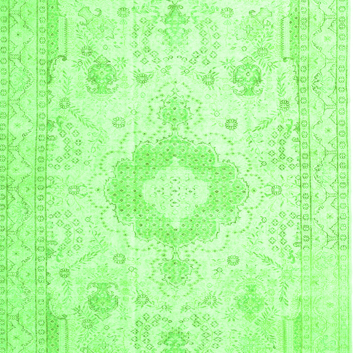 Serging Thickness of Machine Washable Persian Green Traditional Area Rugs, wshtr3850grn