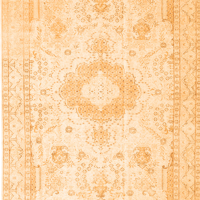 Serging Thickness of Machine Washable Persian Orange Traditional Area Rugs, wshtr3850org