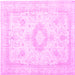 Square Persian Pink Traditional Rug, tr3850pnk