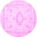 Round Persian Pink Traditional Rug, tr3850pnk