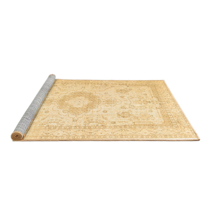Sideview of Machine Washable Persian Brown Traditional Rug, wshtr3850brn