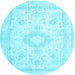 Round Persian Light Blue Traditional Rug, tr3850lblu