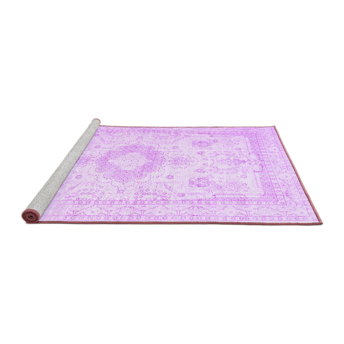 Sideview of Machine Washable Persian Purple Traditional Area Rugs, wshtr3850pur