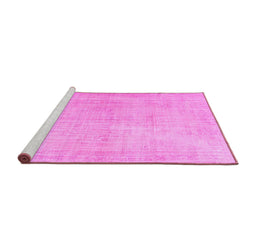 Sideview of Machine Washable Persian Pink Traditional Rug, wshtr3851pnk
